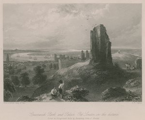 Greenwich Park és a palota, a távolban a régi London alkotó: Francis William Topham