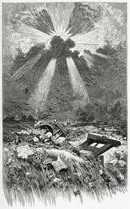 La Débacle - illusztráció Napoléon le Petit-től, 19. század (fekete-fehér metszet) alkotó: Francis and Scott, Henry Fowke