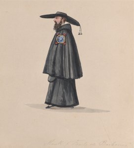 Egy szerzetes a Barbones rendből, egy perui viseletet ábrázoló rajzcsoportból, 1848.
