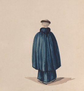 Egy szerzetes a Szent Ferenc rendből hátulról nézve, egy rajzcsoportból..., kb. 1848.