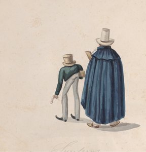 Két perui jósnő cilinderben hátulról nézve, egy csoportból..., kb. 1848.