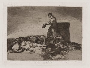 Kegyetlen kár! (Cruel Tale of Woe!), 48. tábla a The Disasters of War-ból alkotó: Francisco de Goya