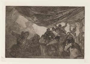 Disparate claro (Clear Folly), más néven Sin recomendarse a Dios ni al diablo (Anélkül, hogy Istennek vagy az ördögnek ajánlaná magát), a Los disparates (Los proverbios) sorozatból. alkotó: Francisco de Goya