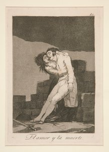 szerelem és halál (Love and Death), pl. 10. A szeszélyek sorozatból alkotó: Francisco de Goya