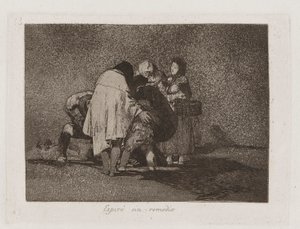 Espir? sin remedio (Nem volt mit tenni, és meghalt), Los desastres de la guerra (A háború katasztrófái) 53. tábla alkotó: Francisco de Goya