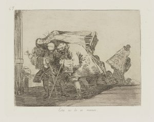 Ez sem kevesebb. (Ez nem kevésbé), pl. 67. A háború katasztrófái című sorozatból alkotó: Francisco de Goya