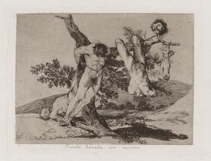 Nagy bravúr! Halottakkal! (Hősi bravúr! Halottakkal!), 39. tábla a The Disasters of War-ból alkotó: Francisco de Goya