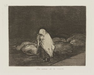 Halotti ágyak. (A halál ágyai.), pl. 62. A háború katasztrófái című sorozatból alkotó: Francisco de Goya