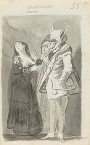 Mascaras crueles (Cruel Masks) [recto] alkotó: Francisco de Goya