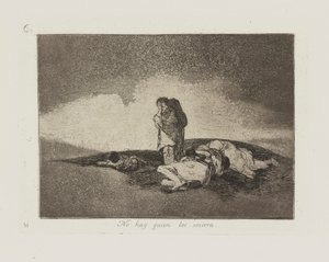Nincs, aki segítsen nekik. (Nincs senki, aki segítsen rajtuk.), pl. 60 a The Disasters of War sorozatból alkotó: Francisco de Goya