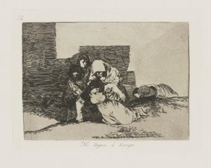 Nem érkeznek meg? időjárás. (Nem érkeznek időben.), pl. 52. A háború katasztrófái című sorozatból alkotó: Francisco de Goya