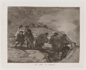 Nem ismerik az utat, 70. tábla a háború katasztrófáiból alkotó: Francisco de Goya