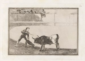 Pedro Romero megölése? álló bika (Pedro Romero Killing the Halted Bull), La tauromaquia 30. tábla alkotó: Francisco de Goya