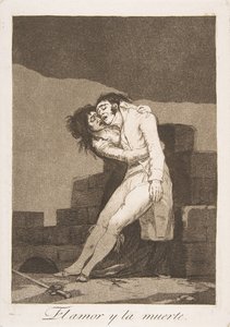 10. tábla Los Caprichosból: Szerelem és halál Szerelem és halál, 1799. alkotó: Francisco de Goya