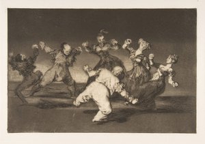12. tábla a Disparatesből: Ha Marion táncolni fog, akkor..., kb. 1816-23, 1864-ben megjelent. alkotó: Francisco de Goya