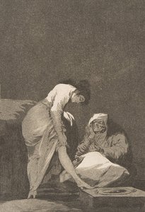 17. tábla Los Caprichosból: Szépen meg van feszítve alkotó: Francisco de Goya