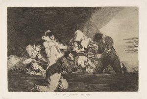 26. tábla a The Disasters of War Los Desastres de la Guerra-ból: One..., 1810-20, megjelent 1863. alkotó: Francisco de Goya