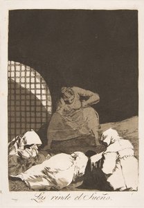 34. tábla Los Caprichosból: Az alvás legyőzi őket Las rinde el Sueño., 1799. alkotó: Francisco de Goya