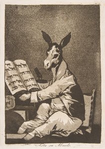 39. tábla Los Caprichosból: És a nagyapja is az volt. Asta su Abuelo., 1799. alkotó: Francisco de Goya