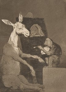 41. tábla Los Caprichosból: Se több, se kevesebb Ni mas ni menos., 1799. alkotó: Francisco de Goya