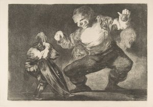 4. tábla a „Disparates”-ből: Simpleton, kb. 1816-23 1854-63 között jelent meg. alkotó: Francisco de Goya