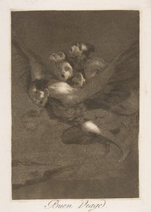 64. tábla Los Caprichosból: Bon voyage Bon Voyage., 1799. alkotó: Francisco de Goya
