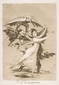 72. tábla, Los Caprichosból: Nem fogsz elmenekülni No te escaparàs., 1799. alkotó: Francisco de Goya