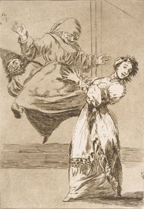74. tábla Los Caprichosból: Dont scream, stupid No grites, tonta, 1799. alkotó: Francisco de Goya