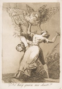 75. tábla Los Caprichosból: Nincs, aki feloldozzon minket? No hay quien nos desate, 1799. alkotó: Francisco de Goya