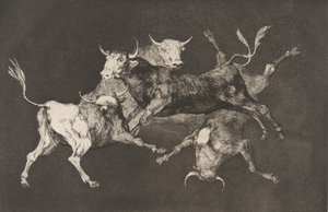 D tábla a Különbözőktől: Bolondok vagy kis bikák - fo..., kb. 1877 előtt megjelent 1816-23. alkotó: Francisco de Goya