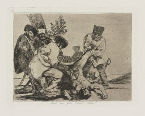 mit? többet kell tenned? (Mit lehet még tenni?), pl. 33. A háború katasztrófái című sorozatból alkotó: Francisco de Goya