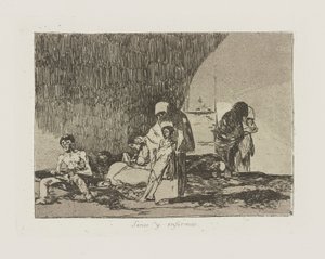 Egészséges és beteg. (Az egészségesek és betegek.), pl. 57. A háború katasztrófái című sorozatból alkotó: Francisco de Goya