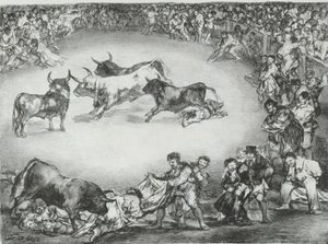 Spanyol szórakozás a „Bulls of Bordeaux”-ból, 1825., 1825. alkotó: Francisco de Goya