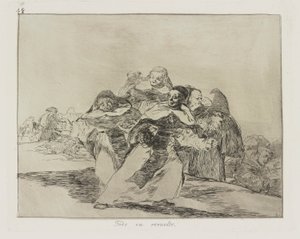 Minden összekeveredett. (Minden Topsy-Turvy.), pl. 42. A háború katasztrófái című sorozatból alkotó: Francisco de Goya