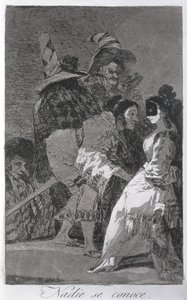 193-0082106 Senki sem ismeri magát, a „Los caprichos” 6. táblája, kocsma. 1799 (rézkarc) alkotó: Francisco Jose de Goya y Lucientes