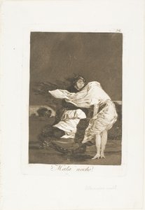 Rossz éjszaka, 36. lemez a Los Caprichostól alkotó: Francisco Jose de Goya y Lucientes