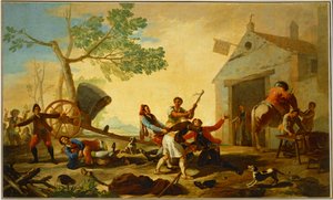 Harc az új kocsma előtt ... (festmény vászonra) alkotó: Francisco Jose de Goya y Lucientes