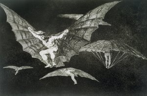 A repülés módja, a „Példabeszédek” 13. táblája alkotó: Francisco Jose de Goya y Lucientes