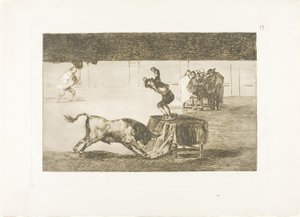 Egy másik őrület ugyanabban a ringben, a 19. lemez a Bikaviadal művészetéből alkotó: Francisco Jose de Goya y Lucientes