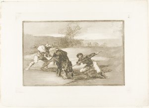 A gyalogos vadászat másik módja, a The Art of Bullfighting második táblája alkotó: Francisco Jose de Goya y Lucientes