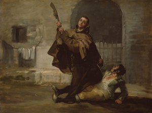Pedro szerzetes klubok El Maragato a puskacsővel, 1806 körül (olaj, tábla) alkotó: Francisco Jose de Goya y Lucientes