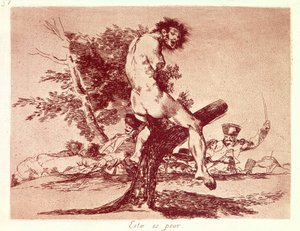 GOYA Y LUCIENTES, Francisco de (1746-1828). A háború katasztrófái. Ez még rosszabb. 1810-1820. Rézkarc. SPANYOLORSZÁG. MADRID (AUTONÓM KÖZÖSSÉG). Madrid. Nemzeti Könyvtár alkotó: Francisco Jose de Goya y Lucientes