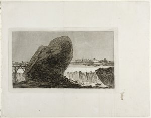 Táj vízeséssel, 1810 előtt alkotó: Francisco de Goya