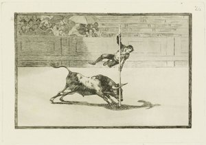 Juanito Apiniani könnyedsége és merészsége a madridi arénában / Juanito Apiani fürgesége és vakmerősége a madridi arénában (Tauromaquia 20) alkotó: Francisco Jose de Goya y Lucientes