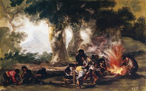 Labdák gyártása a Sierra de Tardiendában - Olaj, vászon alkotó: Francisco de Goya
