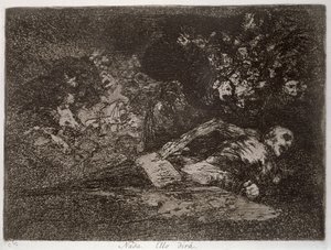 Semmi. Az esemény a „The Disasters of War” 69. lemezén mesél majd alkotó: Francisco Jose de Goya y Lucientes