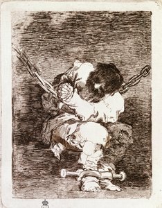 Fogolylánc ültetés – A biztonság éppoly barbár, mint a bűncselekmény. (Metszés alkotó: Francisco de Goya