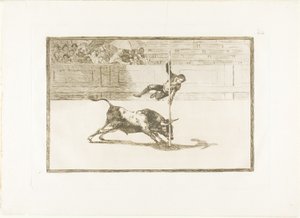 Juanito Apinani mozgékonysága és merészsége a madridi ringben, 20-as lemez a Bikaviadal művészetéből alkotó: Francisco Jose de Goya y Lucientes