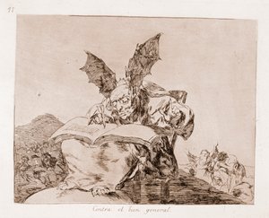 A háború katasztrófái: A közjó ellen (rézkarc az előkészítő rajzból alkotó: Francisco de Goya