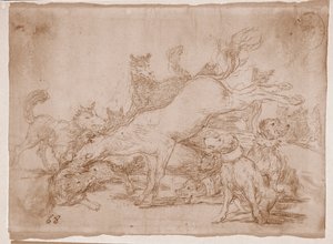 A háború katasztrófái: Jól védekezik (előkészítő rajz alkotó: Francisco de Goya